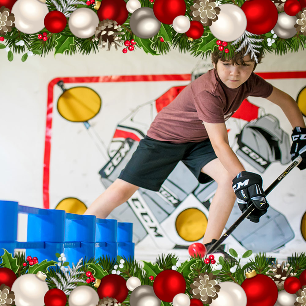 Youth hockey player enjoying Hockey Gifts 