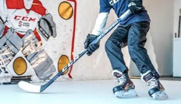 Player practicing on Synthetic Ice