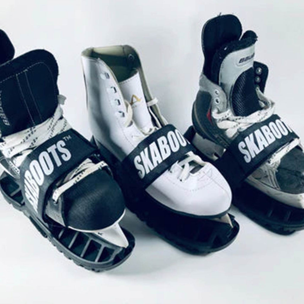 Group of 3 skates with Skaboots attached